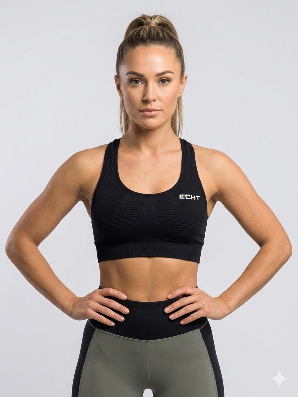 ECHT Arise Series Seamless Sports Bra - Black - Size Small #188